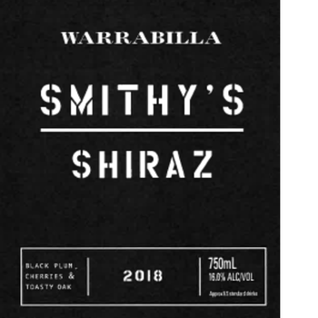 2018 Smithy's Shiraz bottle